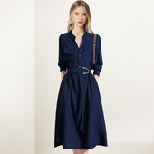 高端气质显瘦大方别致衬衫 简约立领连衣裙女2026年春季 新款 裙子潮