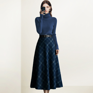 修身 新款 百搭通勤两件套 复古针织上衣格子半裙2026春季 QOOEL时尚