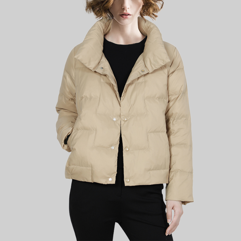 新款复古小个子简约轻薄羽绒服