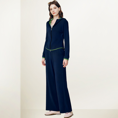 撞色连帽卫衣裤子减龄两件套