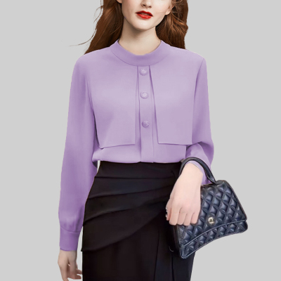 设计感通勤显瘦长袖上衣