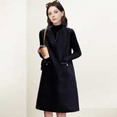 QOOEL时尚 背心裙 轻奢复古通勤修身 小香风V领连衣裙2026年春季 新款