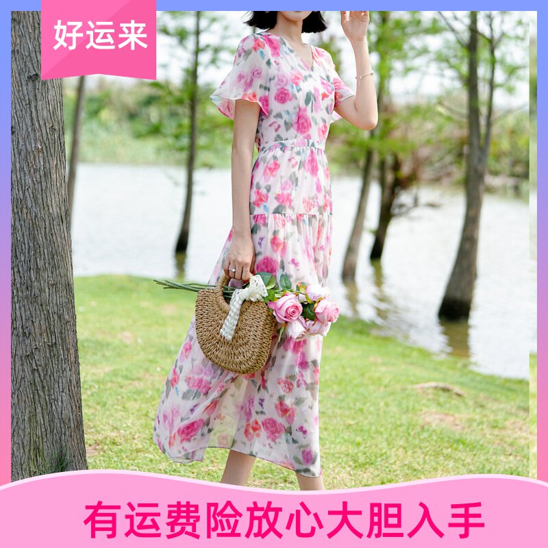 复古法式优雅连衣裙女2025夏装新