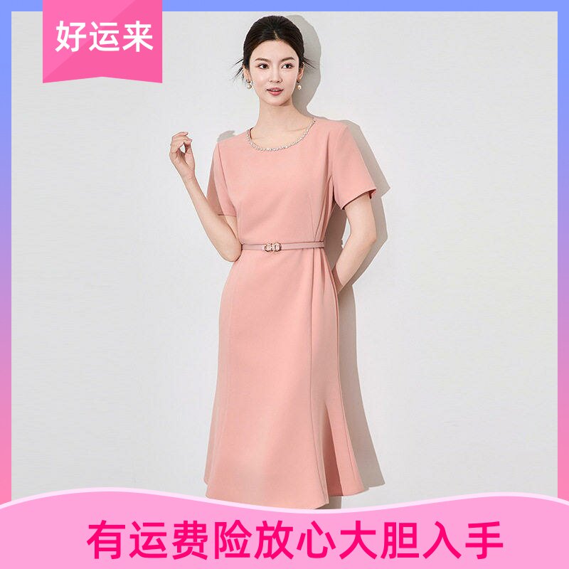 深圳南油高级感显瘦镶钻连衣裙