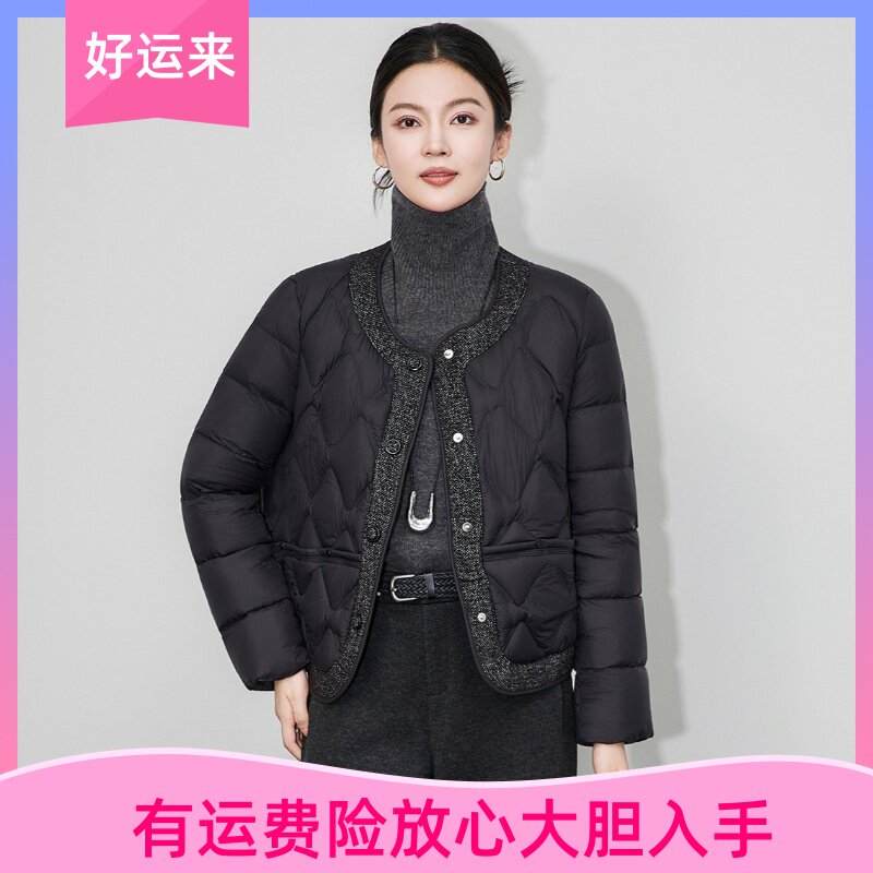 WLZD高端小香风羽绒服女短款圆领2025冬季时尚小个子气质泡芙外套