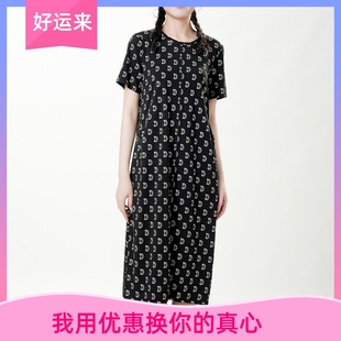 休闲运动连衣裙舒适直筒T恤裙女短袖 2024夏季 女装 新款 裙子 大码