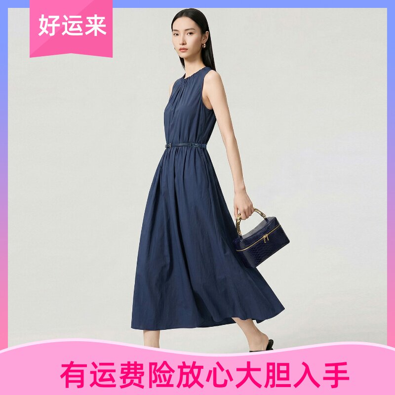 纯棉气质无袖连衣裙女夏连衣裙