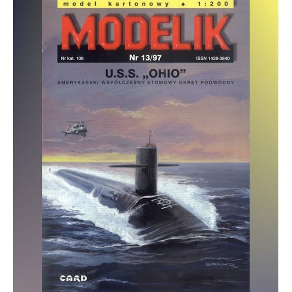 纸模型 Modelik 潜艇USS Ohio SSGN-726 DIY手工制作