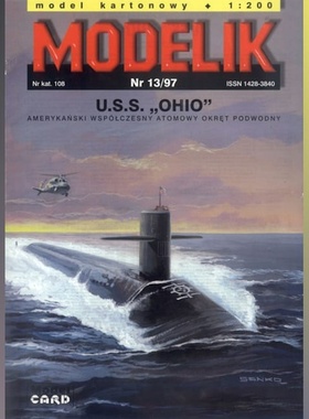 纸模型 Modelik 潜艇USS Ohio SSGN-726 DIY手工制作
