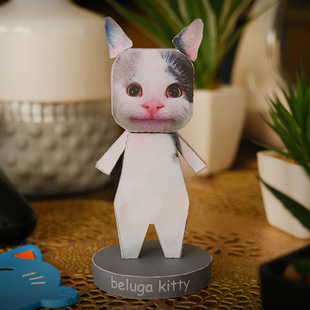 委屈猫 高糊小猫表情包萌宠gi哒捏一下手工DIY纸模型简单纸模型