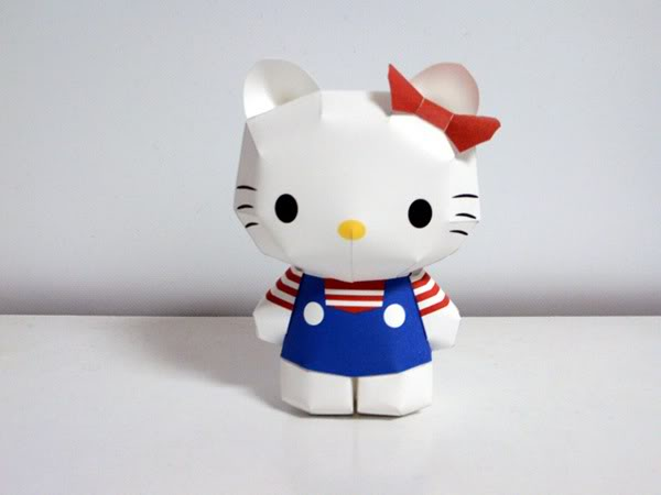 hellokitty凯蒂猫KT猫3d立体纸模型DIY手工制作儿童折纸益智玩具