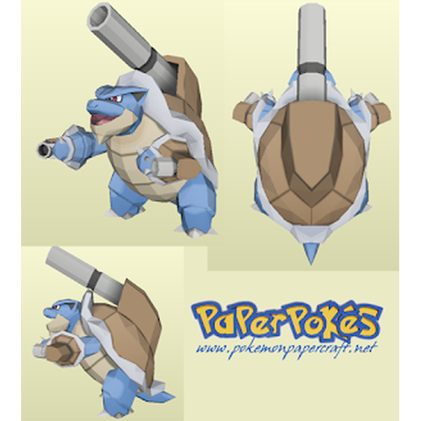 MEGA BLASTOISE超级水箭龟纸模型非塑料非金素纸质