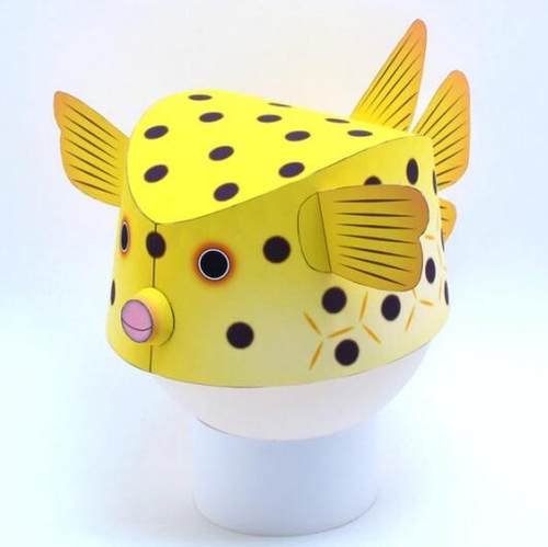 卡通海洋生物动物河豚3d立体纸模型DIY手工制作儿童折纸益智玩具