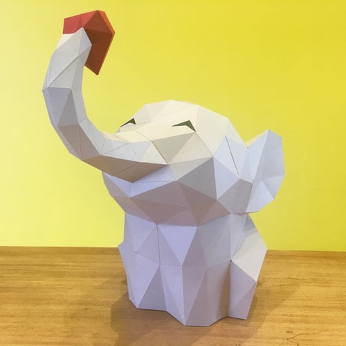 [低模] 小象 纸模型  儿童手工折纸DIY拼装立体3D