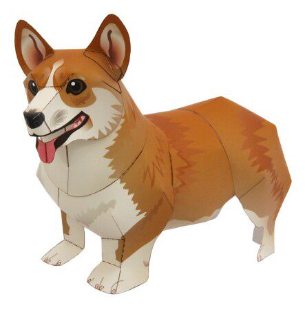 仿真动物柯基犬宠物狗3d立体纸模型DIY手工制作儿童折纸益智玩具