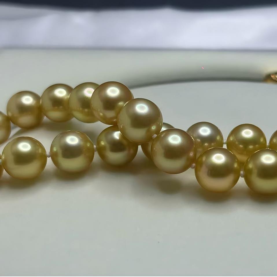 9-11毫米天然海水珍珠南洋金珠项链正圆几乎无高档奢小众妈妈款