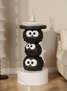 卡通煤球落地摆件客厅大型存钱罐床头置物架沙发茶几装饰乔迁礼物