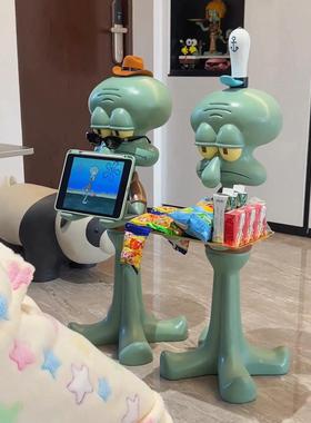 现货一米网红章鱼哥托盘落地超大摆件手办打工人沙发旁客厅置物架