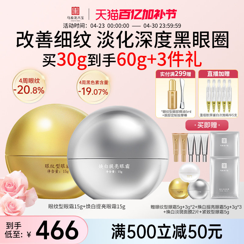 马应龙眼霜淡化黑眼圈细纹美白淡斑祛斑焕亮提亮烟酰胺紧致抗皱