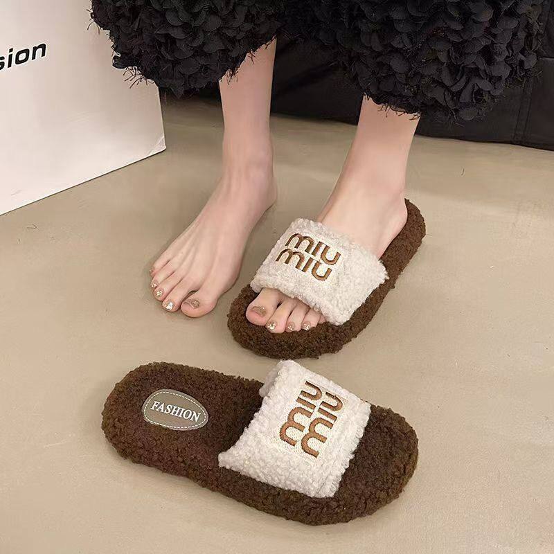 秋冬新款厚底毛毛拖鞋外穿女生