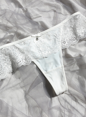 T1836｜2条外贸欧美内裤女丁字裤质感蕾丝边低腰性感t裤纯色t裤