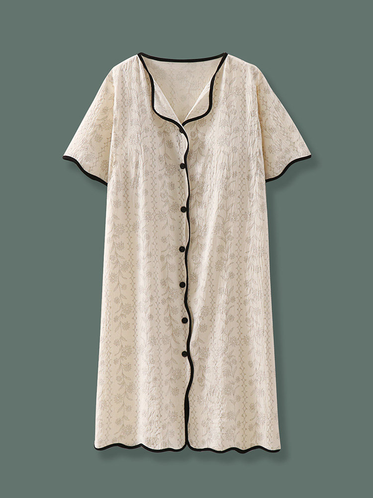 가슴패드가 달린 반팔 산모 검진복 산모 잠옷 출산복 병원 분만복 수유 잠옷 수유복