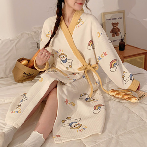 长袖孕妇睡裙秋冬进产房待产裙生产裙哺乳睡衣喂奶产后月子裙夹棉