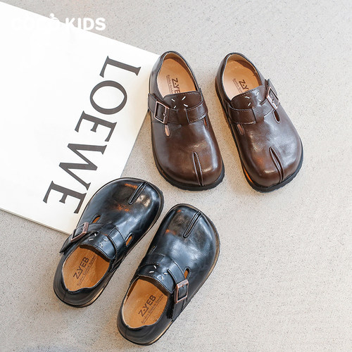 假分趾设计复古百搭小皮鞋