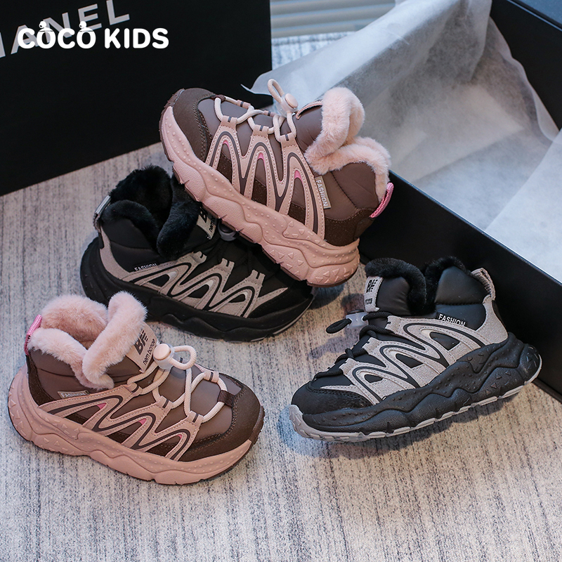 儿童运动雪地靴防水鞋面加厚内里