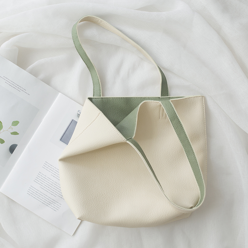 氧气种子原创自制款撞色托特包