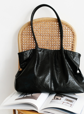 oxygen seed氧气种子2026新款ins日韩纯色全皮PU单肩包托特包女包