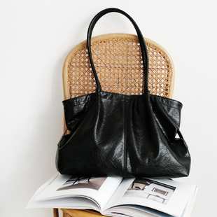 oxygen seed氧气种子2026新款ins日韩纯色全皮PU单肩包托特包女包