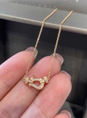 马蹄扣项链女镀18K玫瑰金锁骨高级感精致轻奢小众手链款简约爆款