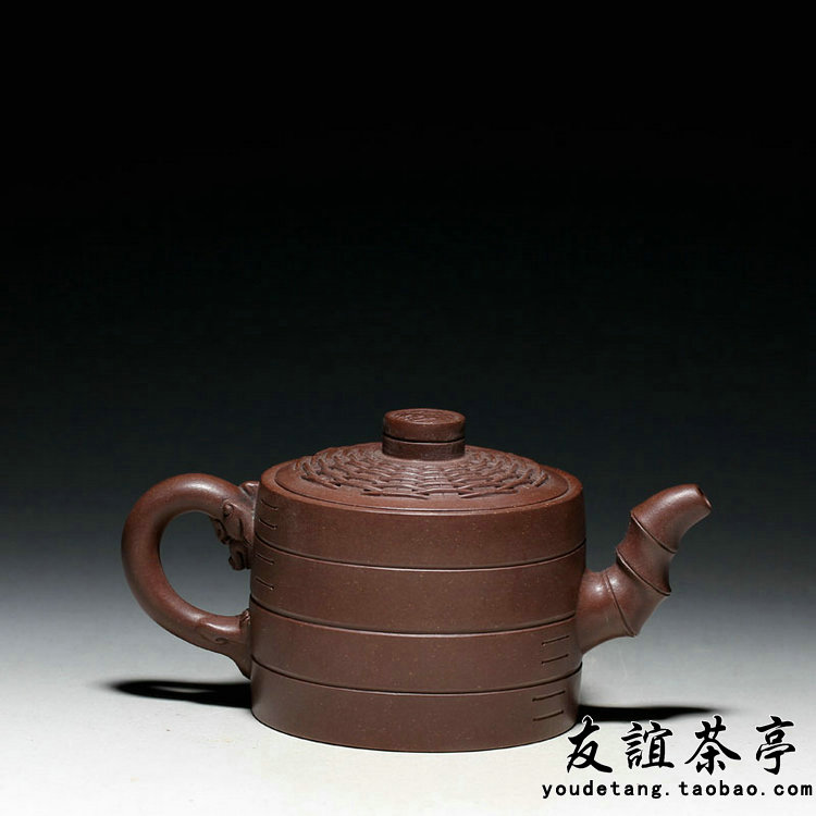 友谊茶亭 宜兴老紫砂壶 大师谢曼伦制 【笼蒸壶】 茶壶 350cc