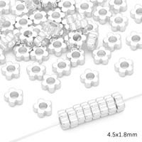 Толстое серебро, 10 штук, толстые цветы сливы со средним отверстием 4,5х1,8 мм.