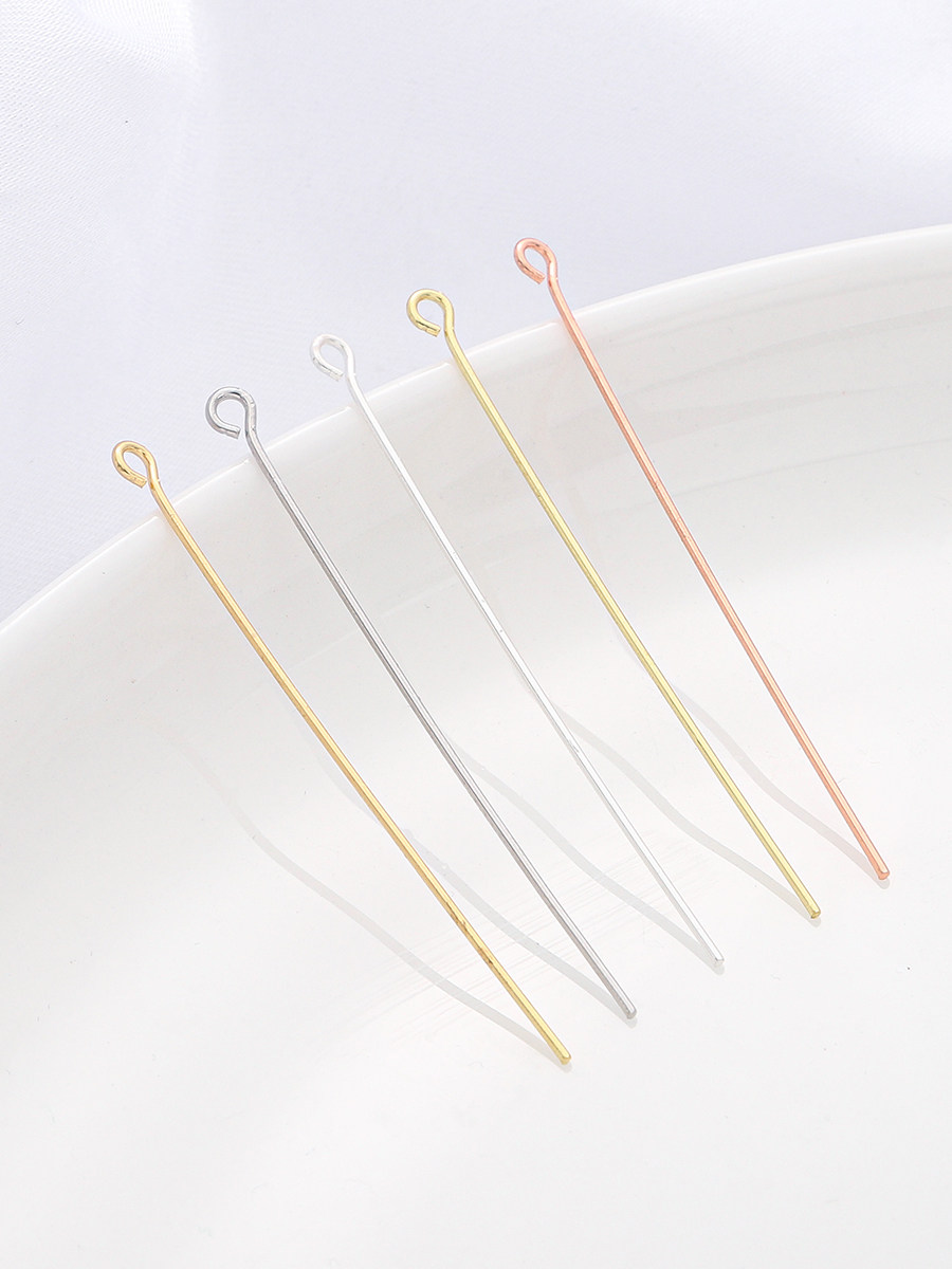 색상 보존 9 자 바늘 구리 14K18K 금 덮인 구슬 바늘 둥근 머리 T 바늘 수제 DIY 수제 귀걸이 재료 액세서리