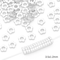 Толстое серебро, 10 штук, цветы сливы со средним отверстием, 3,5x1,2 мм.