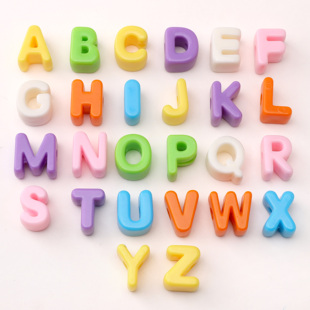 【粉红色】大孔字母珠DIY配件编织手机链材料伞绳背包挂件钥匙扣