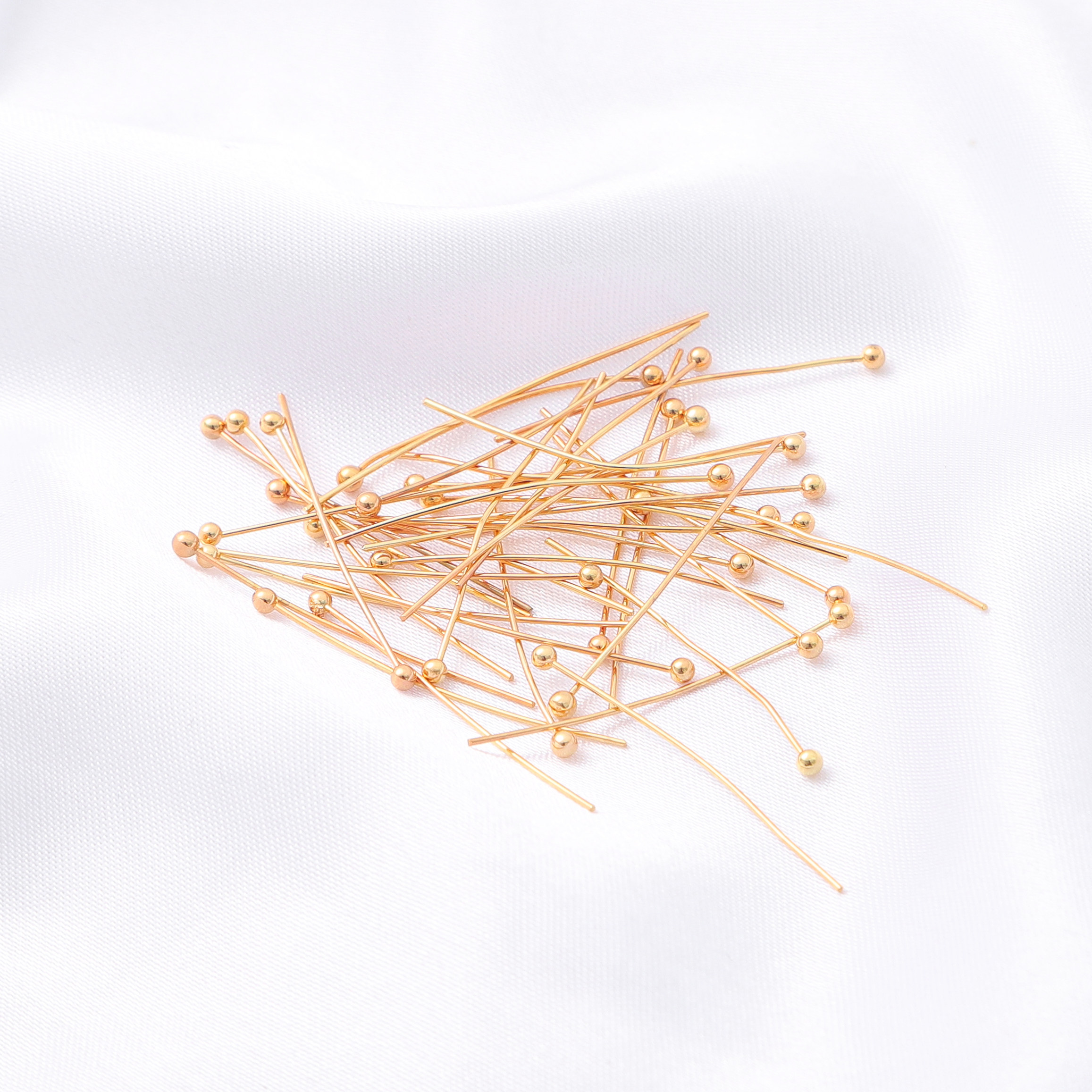50개의 색상 보존 14K18K 금 코팅 핀 볼 바늘 둥근 바늘 수제 DIY 팔찌 목걸이 귀걸이 액세서리