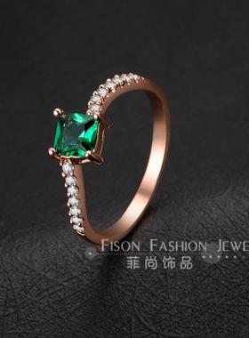 彩宝镶嵌宝石祖母绿个性百搭气质