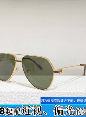 男女通用金属椭圆太阳眼镜CT0334S时尚欧美风遮阳墨镜防紫外线绿