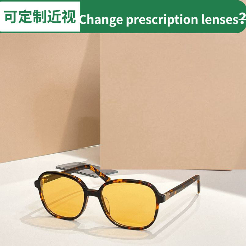 男女通用网红风板材方形太阳眼镜A10S时尚圆脸显瘦遮阳墨镜玳瑁黄