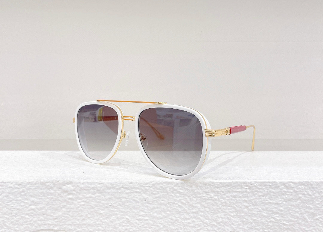 新款太阳眼镜PR 156S时尚遮阳墨镜男女金属蛤蟆镜时髦 玳瑁色白色