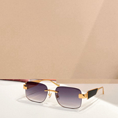 遮阳墨镜女户外防紫外线黑 个性 男士 金属方形无框太阳眼镜1709时尚