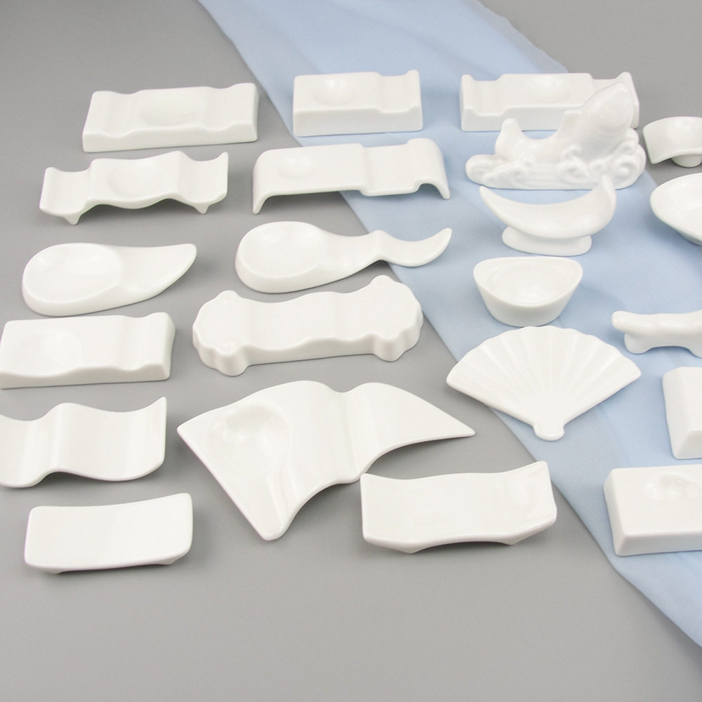 酒店用瓷器纯白骨质瓷筷子架筷子托陶瓷筷子架筷子托创意筷子架托