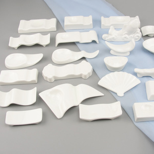 酒店用瓷器纯白骨质瓷筷子架筷子托陶瓷筷子架筷子托创意筷子架托