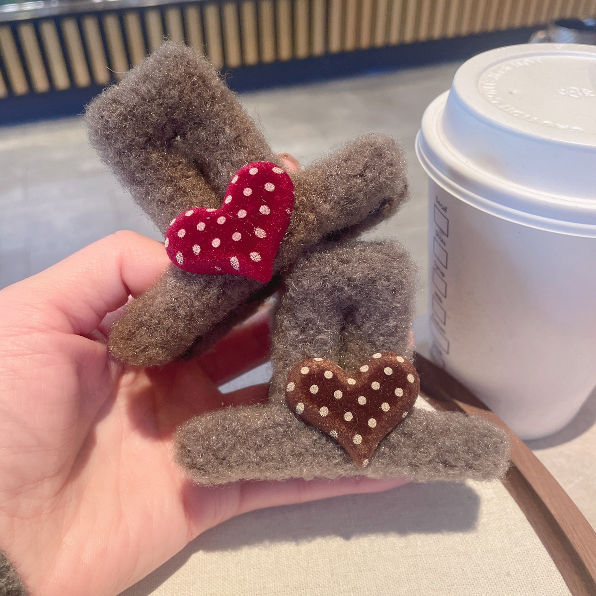 秋冬氛围感波点丝绒爱心抓夹小号发量少鲨鱼夹后脑勺半扎毛毛发抓