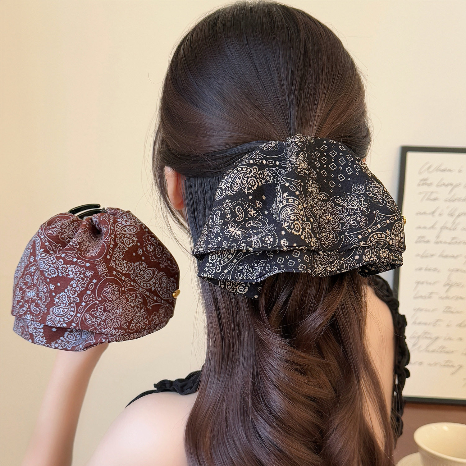 韩国气质腰果碎花抓夹女气质后脑勺盘发高级感发夹百搭洋气马尾,饰品/流行首饰/时尚饰品新,民族风发饰,淘宝优惠券,粉丝福利购,淘宝优惠卷