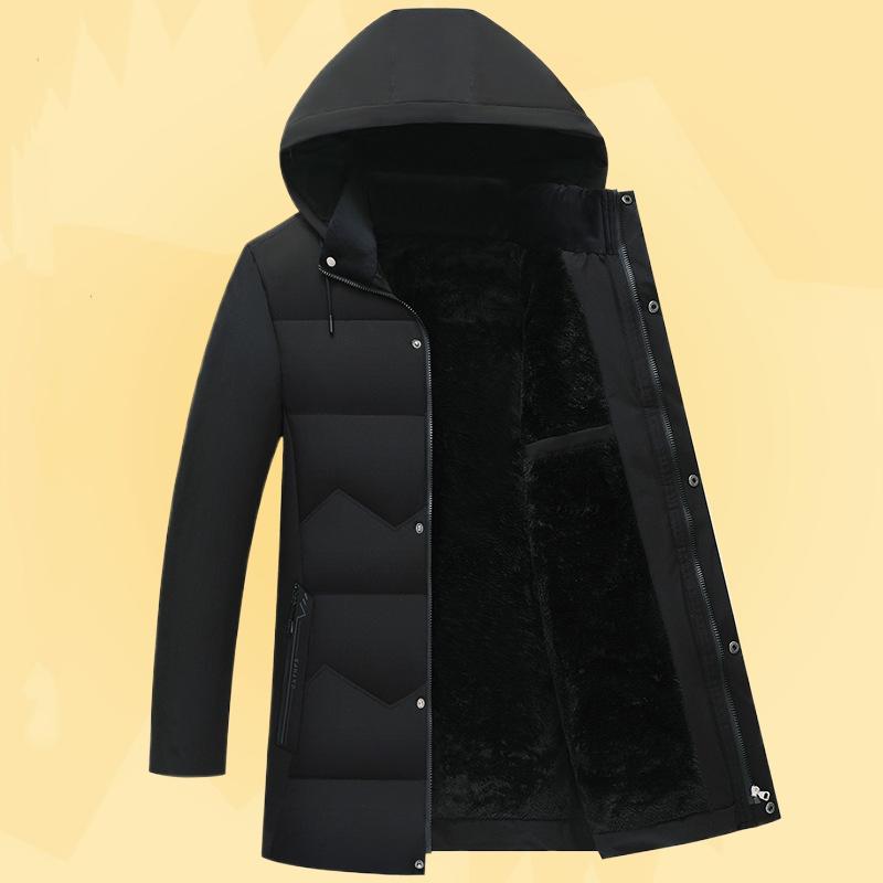 中老年人羽绒男装冬季中长棉加厚