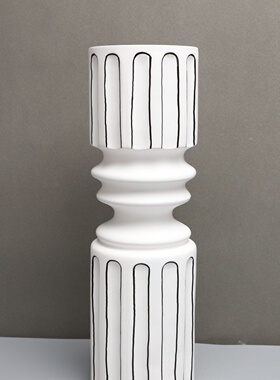 北欧极简条纹螺旋花器家居装饰摆件酒店玄关书房客厅花瓶工艺品